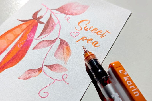 Sweet Pea - kunstneriske ærter med Karin REALBRUSH Pro