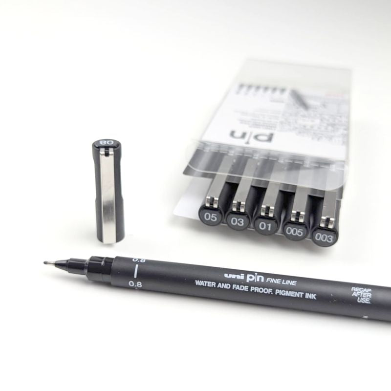 Fineliner sæt Uni Pin med 6 stk