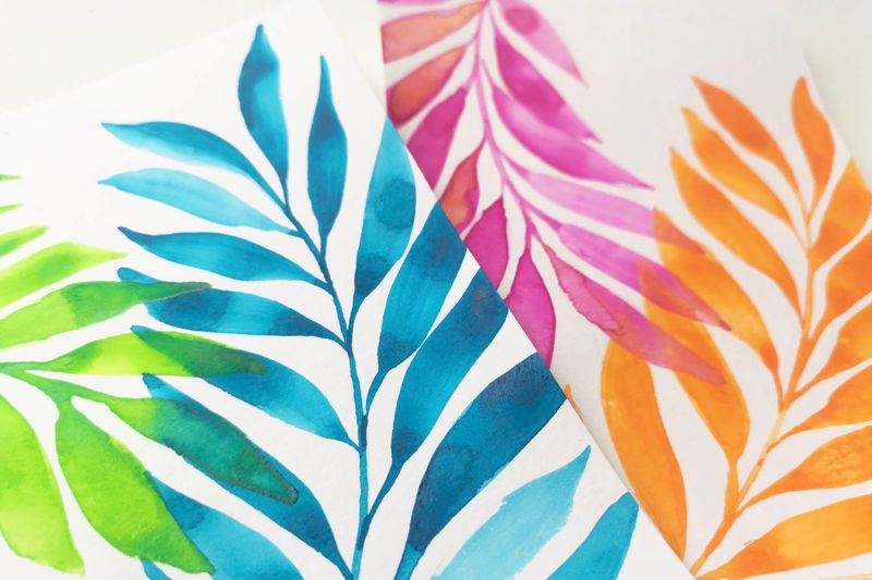 Materialepakke til online akvarel workshop - Coloured leaves