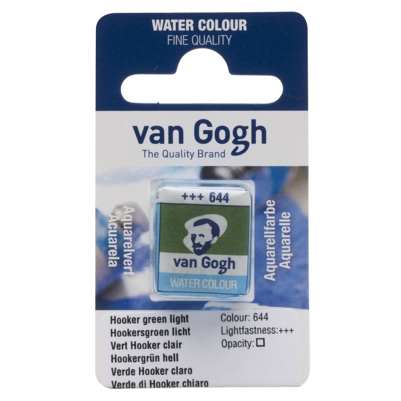 Akvarelmaling - Van Gogh half pan Hooker green light 644